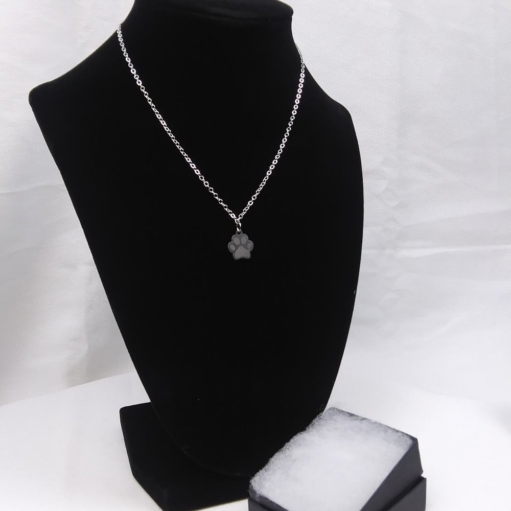 24" Silver Animal Paw Necklace